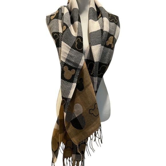 Accessories - Mickey Mouse Design Checkered Scarf Gift Ready